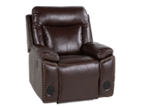 3-Piece Brown Power Reclining Living Room Set with Console Loveseat, USB & Bluetooth Speaker