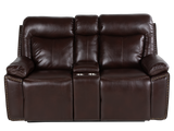 3-Piece Brown Power Reclining Living Room Set with Console Loveseat, USB & Bluetooth Speaker