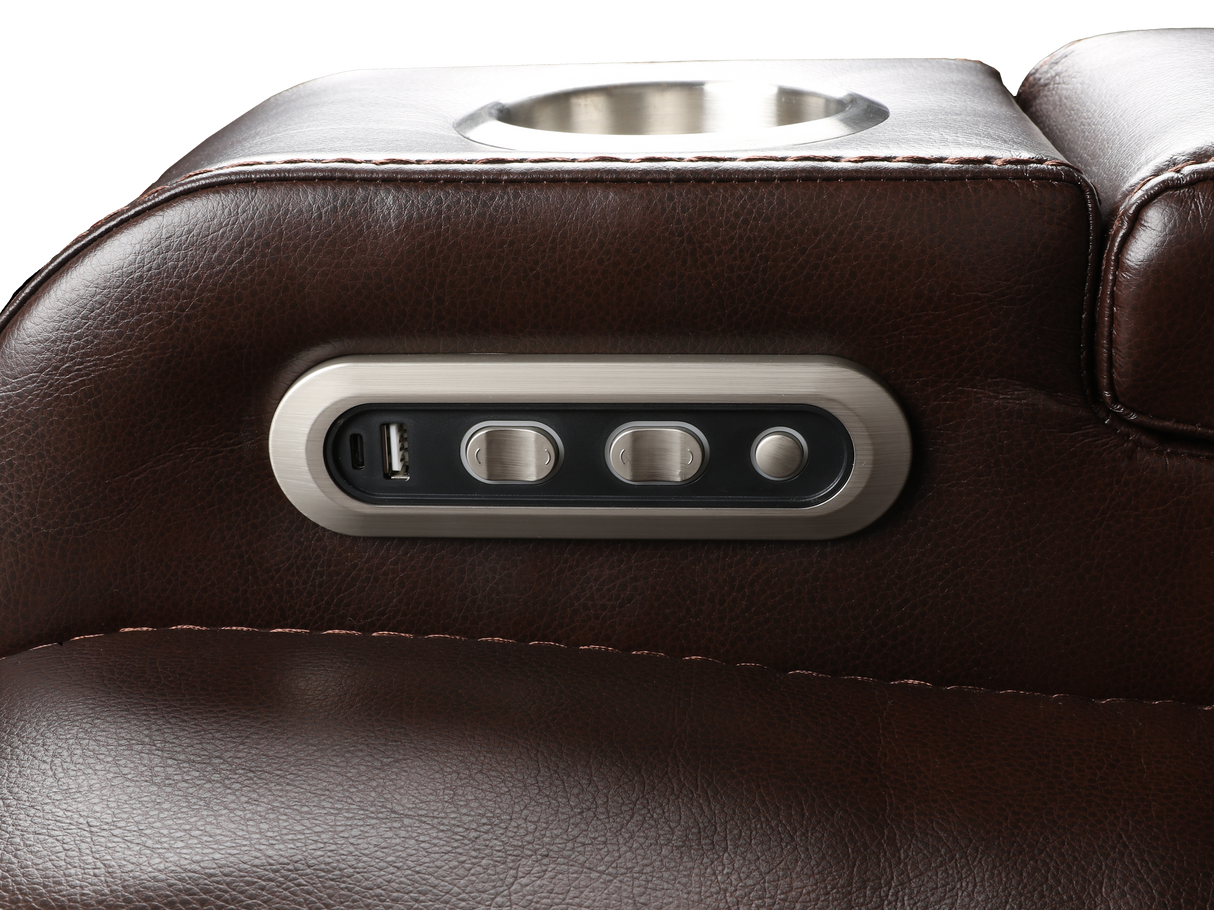 3 Piece Power Reclining Sectional With Power Adjustable Headrest, Wireless USB charging, Reading Light, Bluetooth Speakers by Sara Collections | Bel Furniture