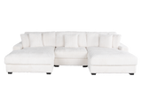Stupendous Alloy Chenille 3-Piece Dual-Chaise Sectional Sofa