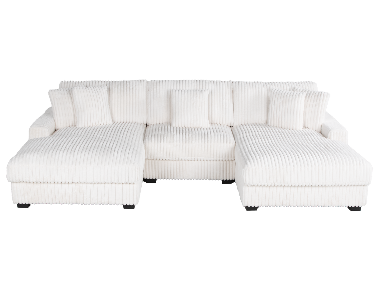 Stupendous Alloy Chenille 3-Piece Dual-Chaise Sectional Sofa