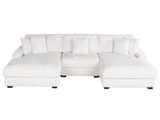Stupendous Alloy Chenille 3-Piece Dual-Chaise Sectional Sofa