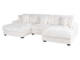 Stupendous Alloy Chenille 3-Piece Dual-Chaise Sectional Sofa