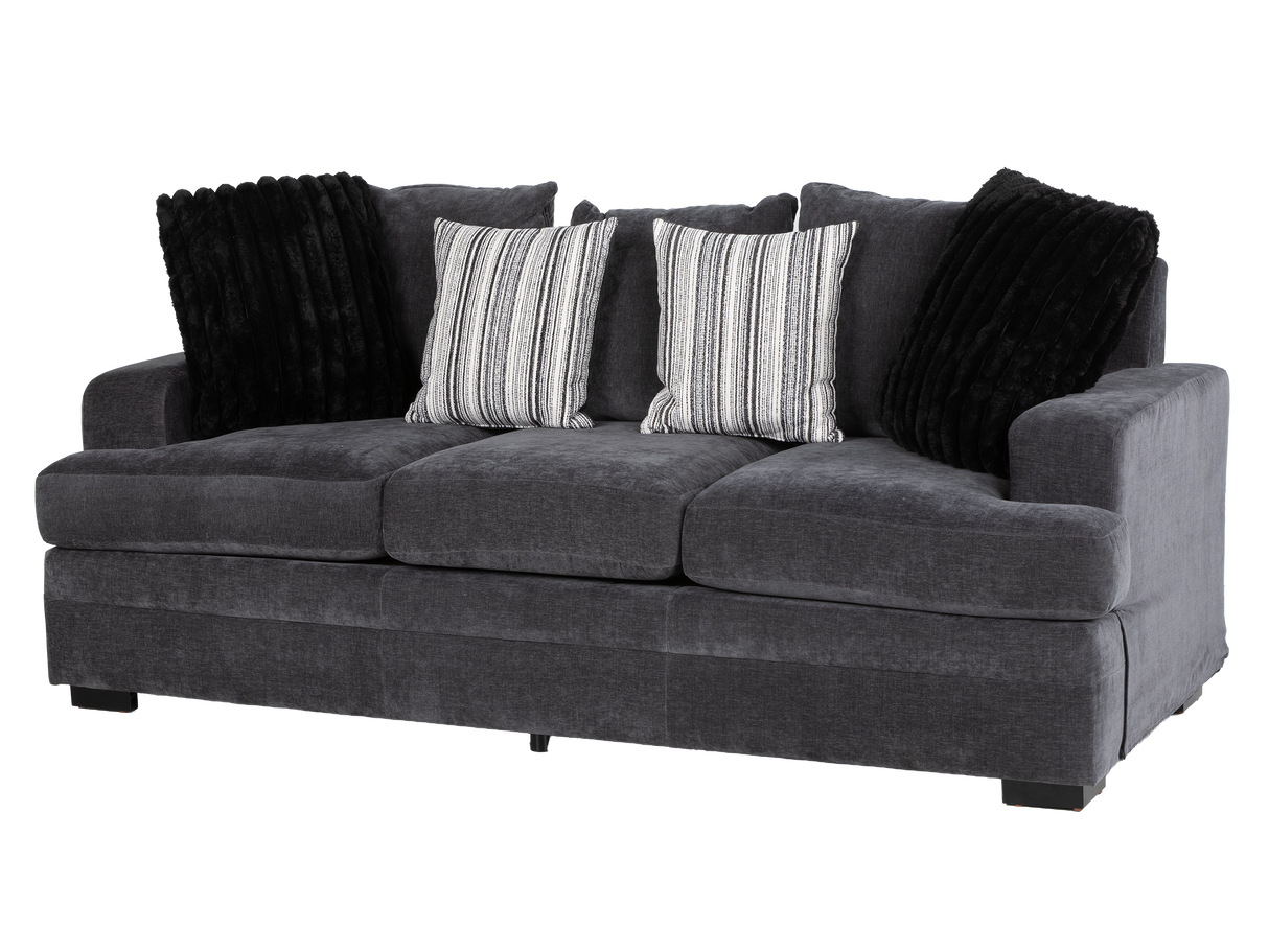 2-Piece Charcoal Contemporary Sofa & Loveseat Set