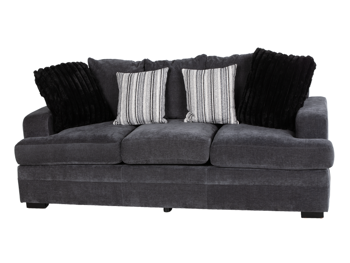 2-Piece Charcoal Contemporary Sofa & Loveseat Set