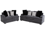 2-Piece Charcoal Contemporary Sofa & Loveseat Set