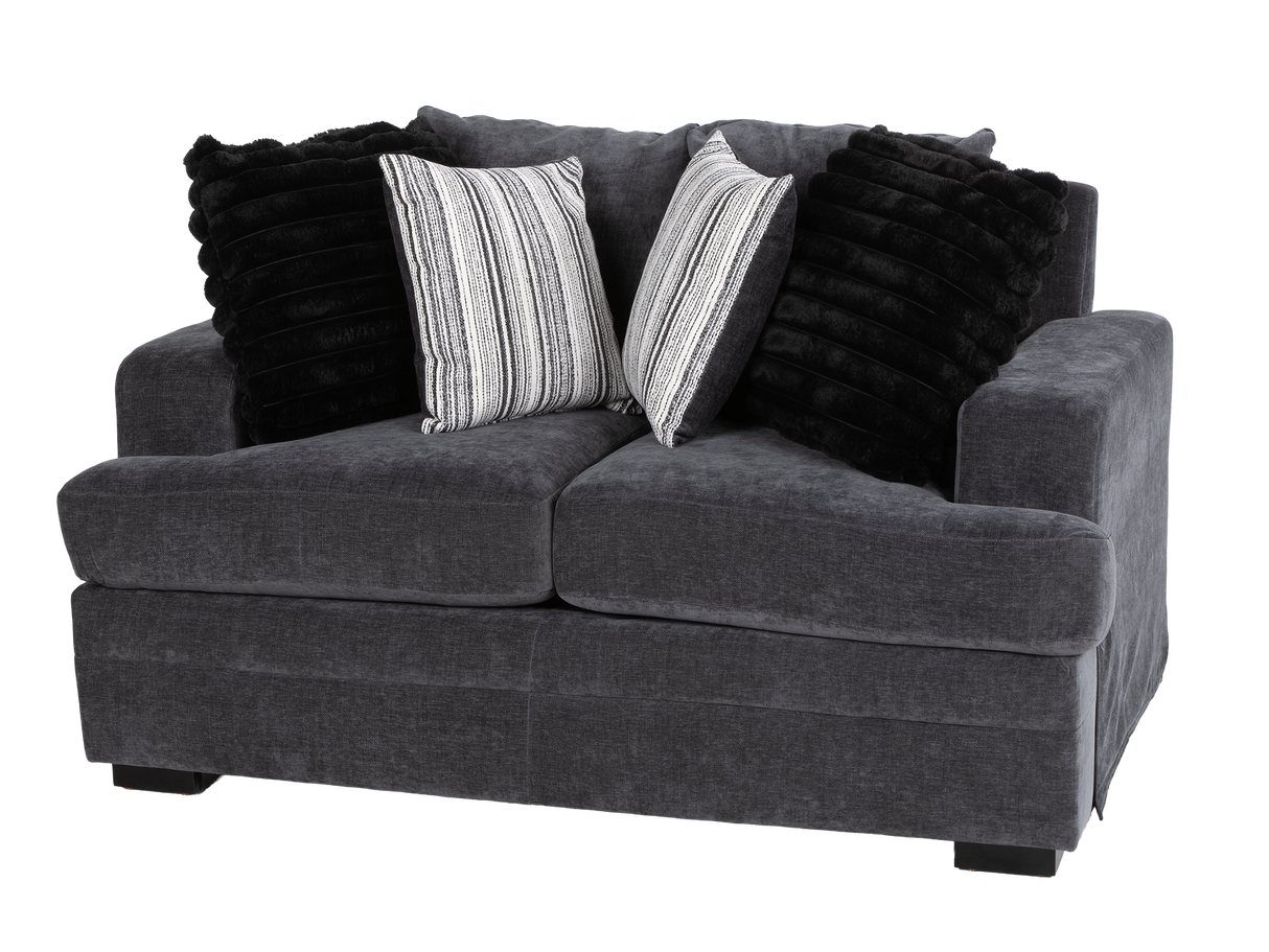 2-Piece Charcoal Contemporary Sofa & Loveseat Set