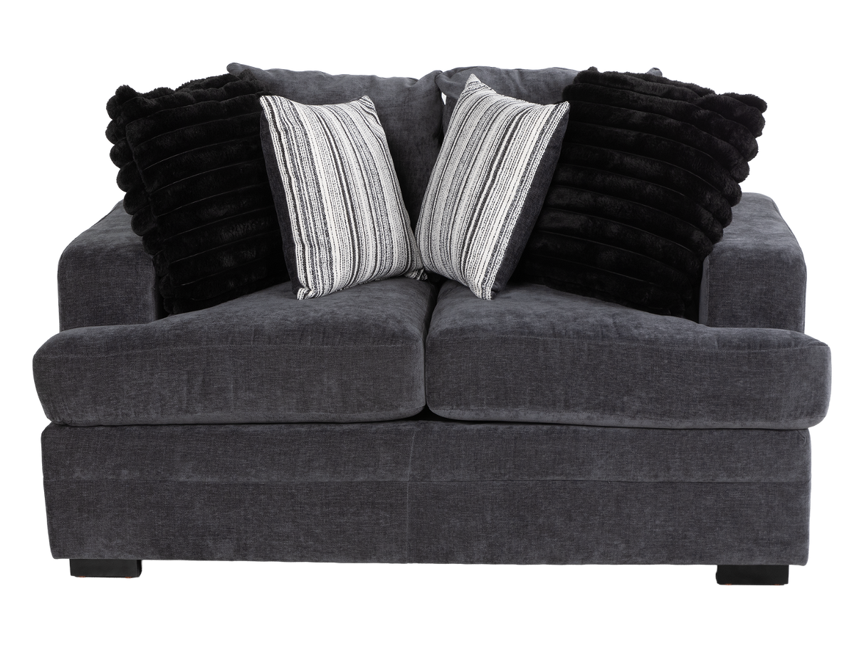 2-Piece Charcoal Contemporary Sofa & Loveseat Set