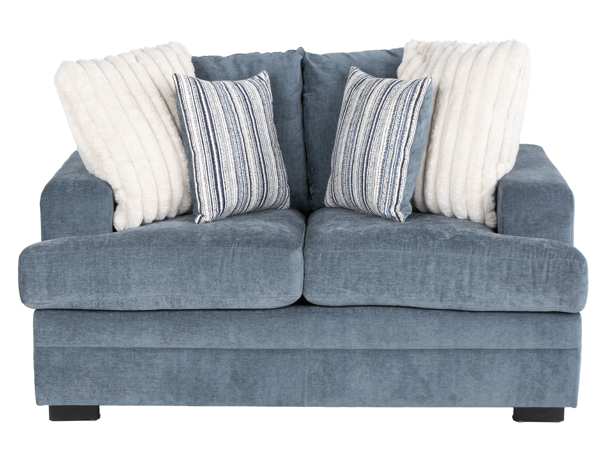 Jessica Light Blue 2-Piece Sofa & Loveseat Set