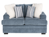 Jessica Light Blue 2-Piece Sofa & Loveseat Set