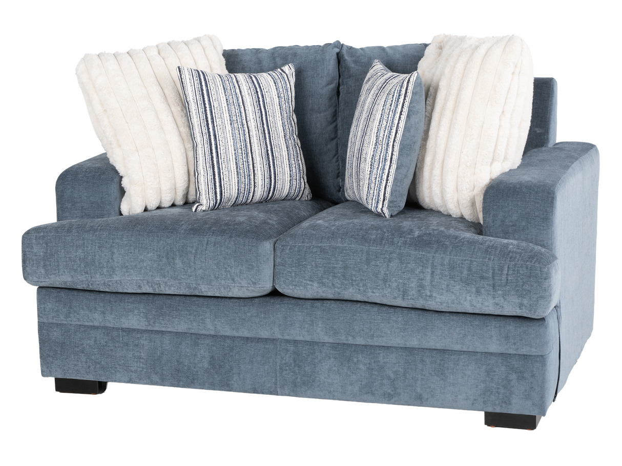 Jessica Light Blue 2-Piece Sofa & Loveseat Set