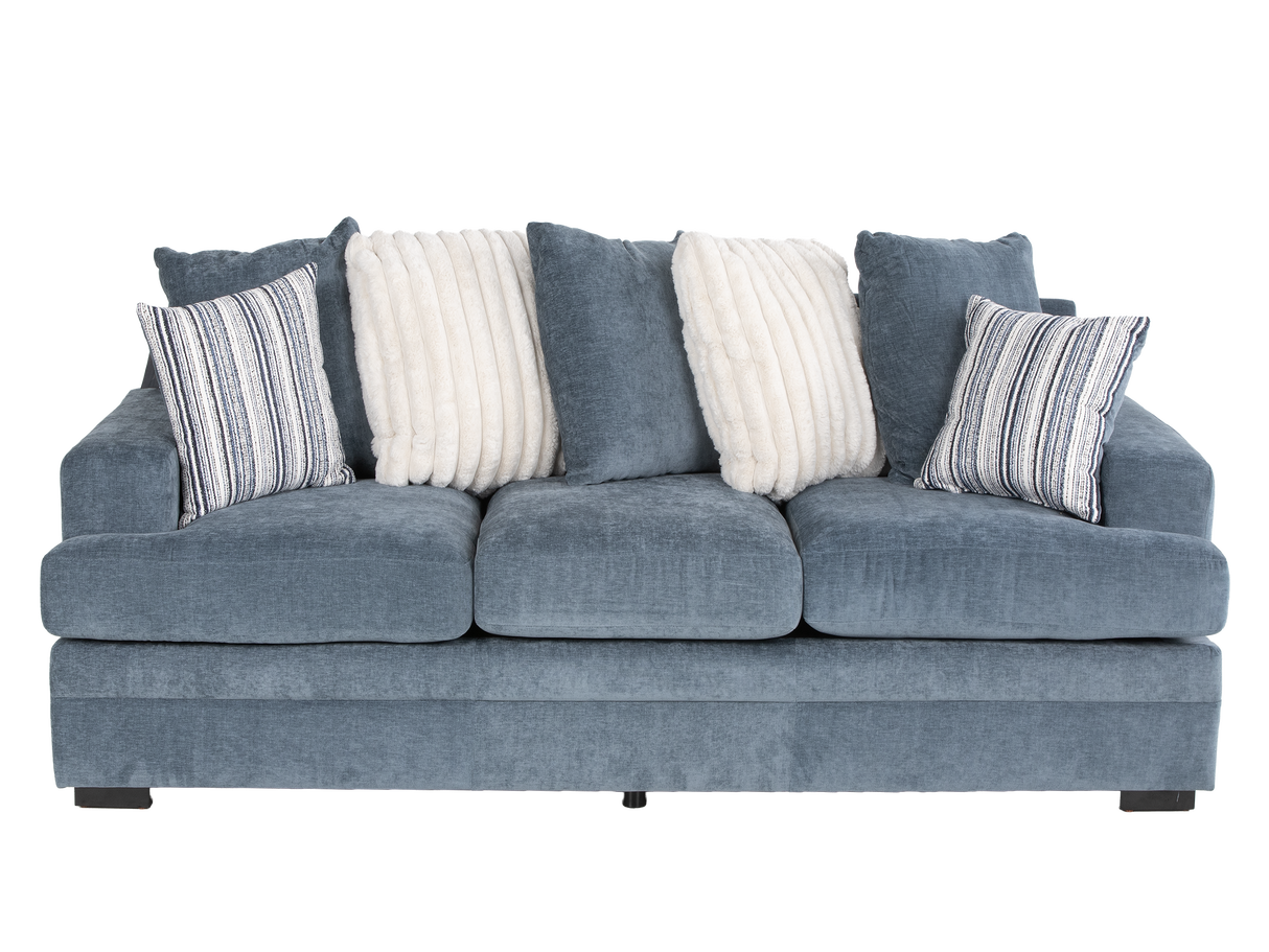 Jessica Light Blue 2-Piece Sofa & Loveseat Set