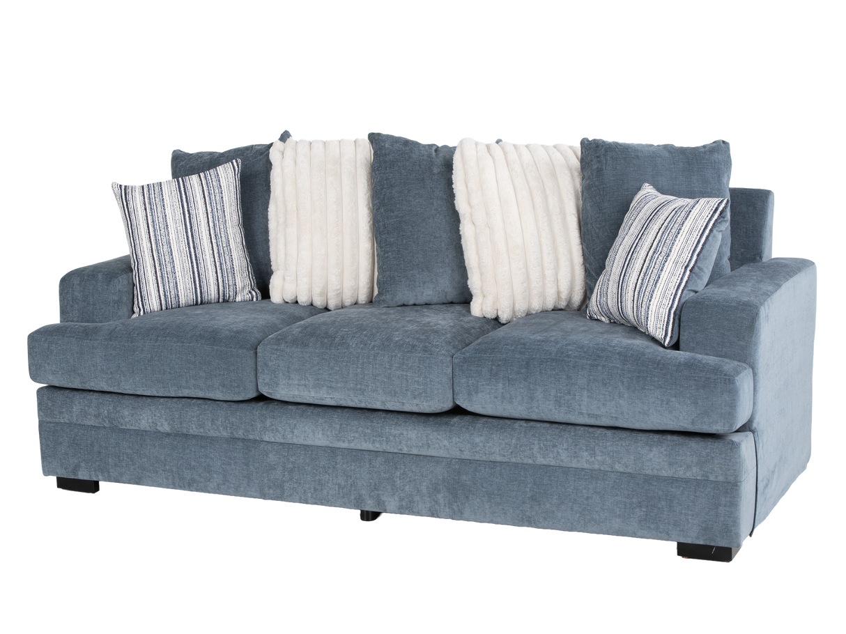 Jessica Light Blue 2-Piece Sofa & Loveseat Set