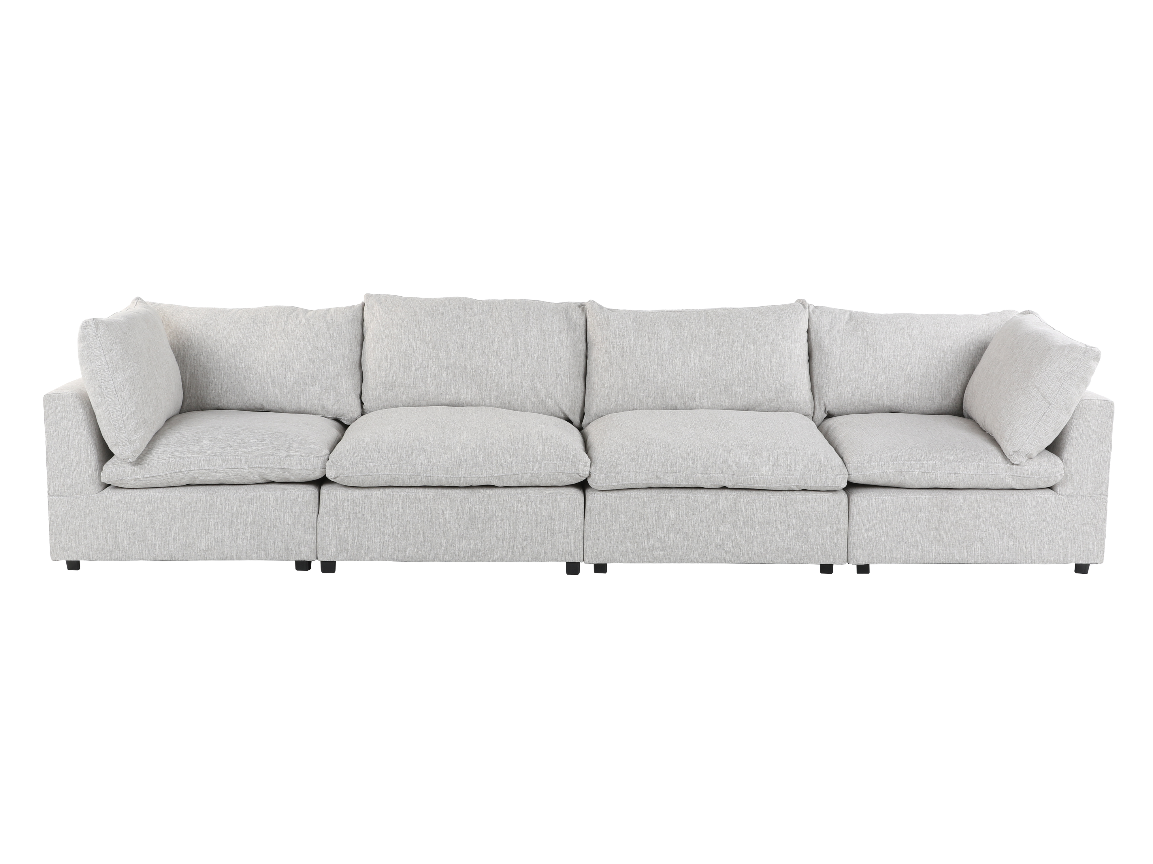 Cloud 4 Piece Modular Sectional - 2 Armless Chair + 2 Corners