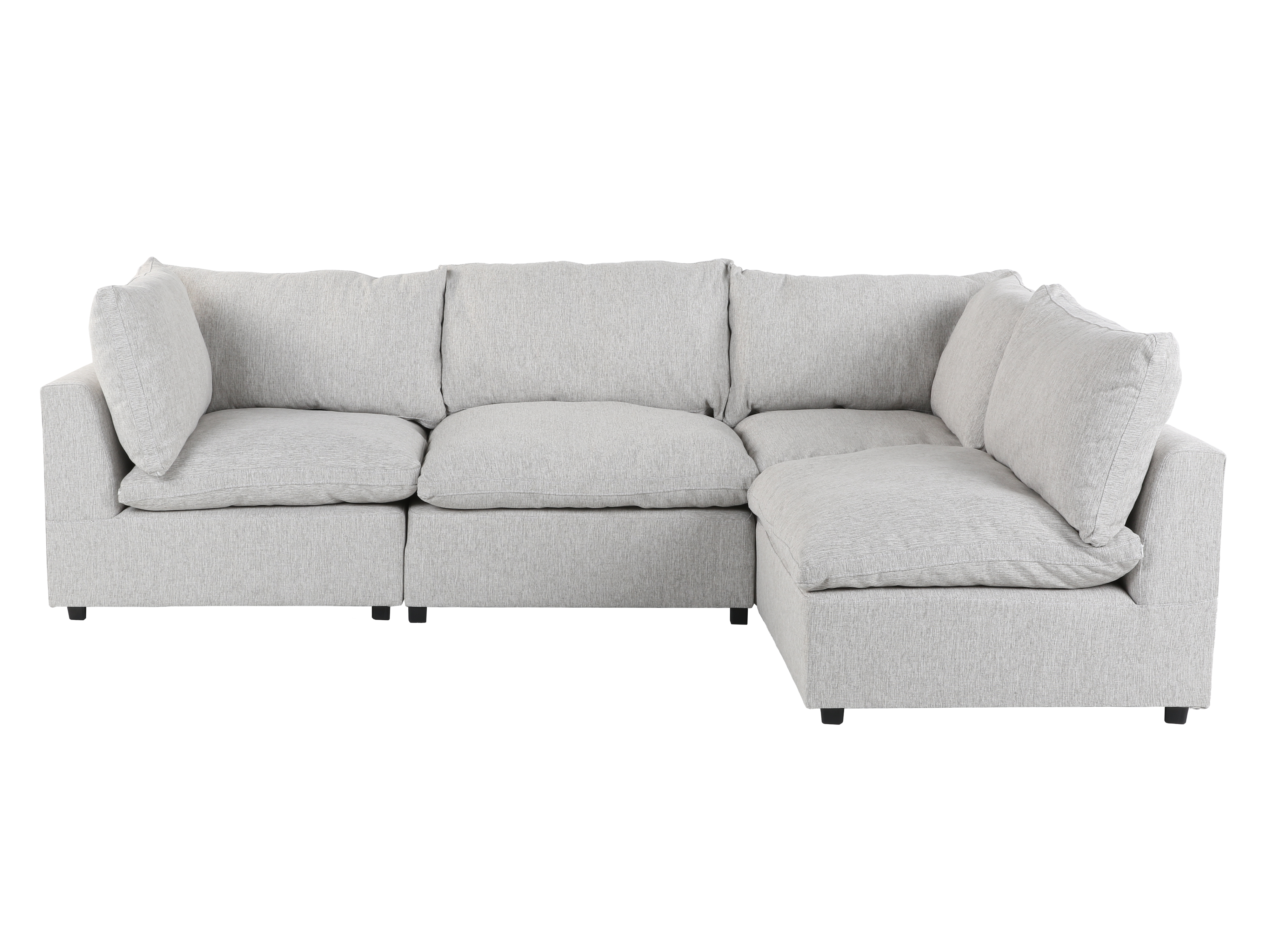 Cloud 4 Piece Modular Sectional - 2 Armless Chair + 2 Corners