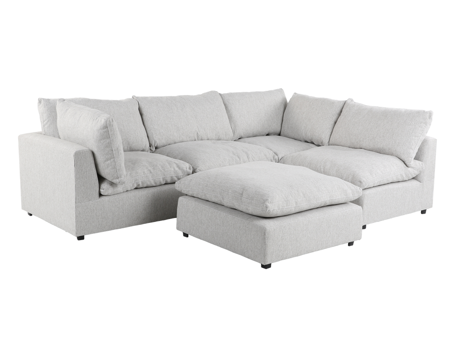 Cloud 5 Piece Modular Sectional - 2 Corners + 2 Armless Chairs + 1 Ottoman