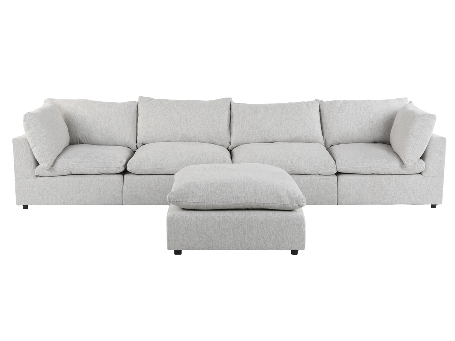 Cloud 5 Piece Modular Sectional - 2 Corners + 2 Armless Chairs + 1 Ottoman