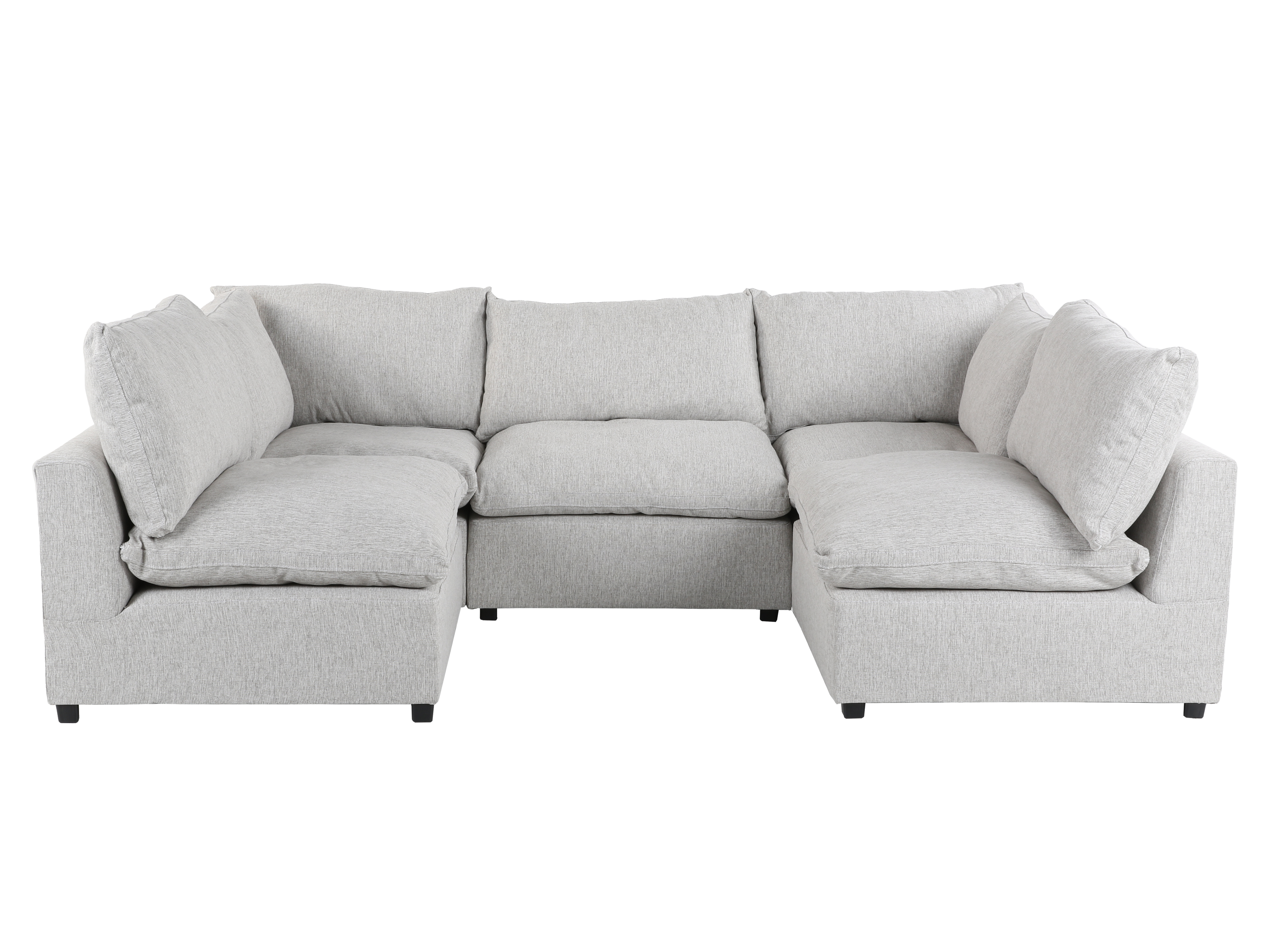 Cloud 5 Piece Modular Sectional - 3 Armless Chairs + 2 Corners