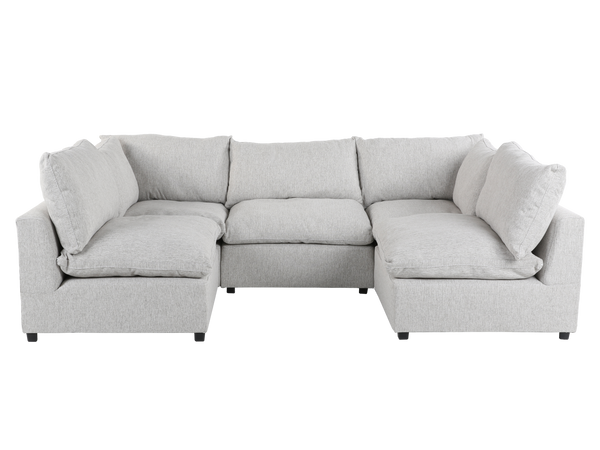 Cloud 5 Piece Modular Sectional - 3 Armless Chairs + 2 Corners