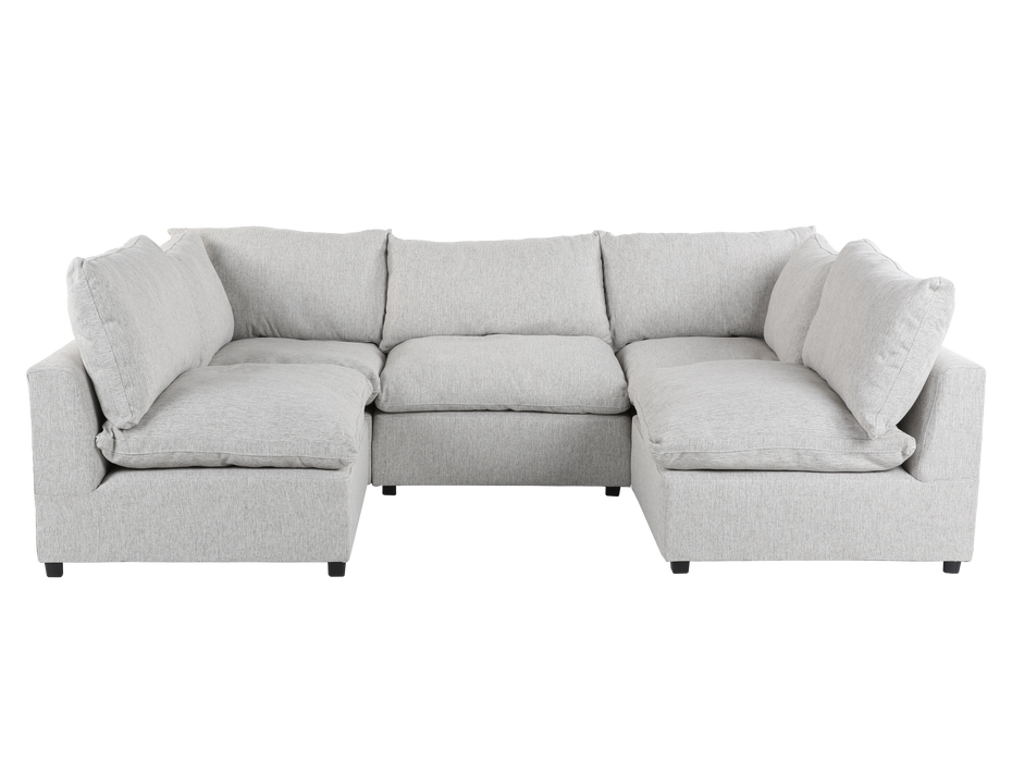 Cloud 5 Piece Modular Sectional - 3 Armless Chairs + 2 Corners