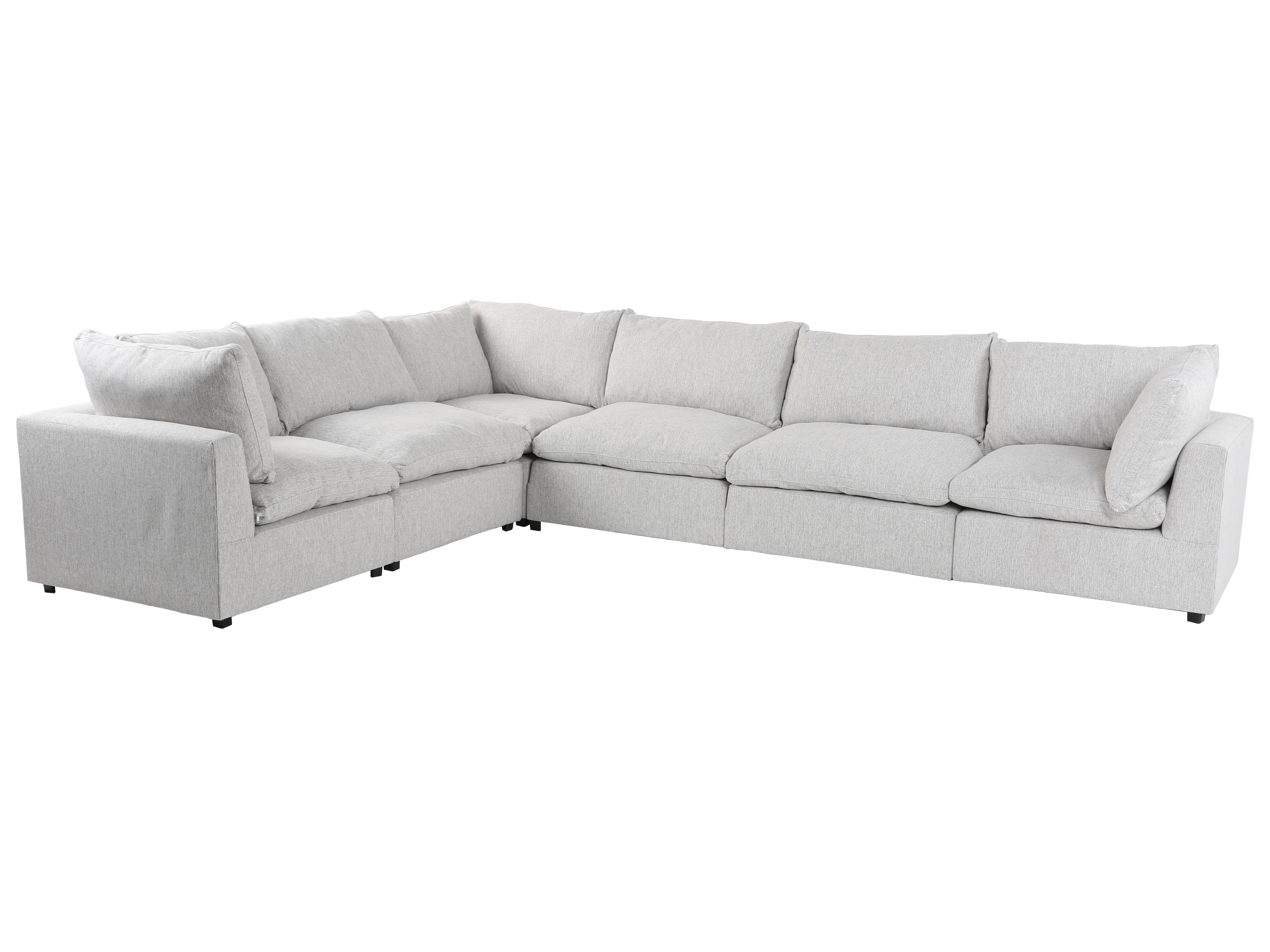 Cloud 6 Piece Modular Sectional - 3 Corners + 3 Armless Chairs