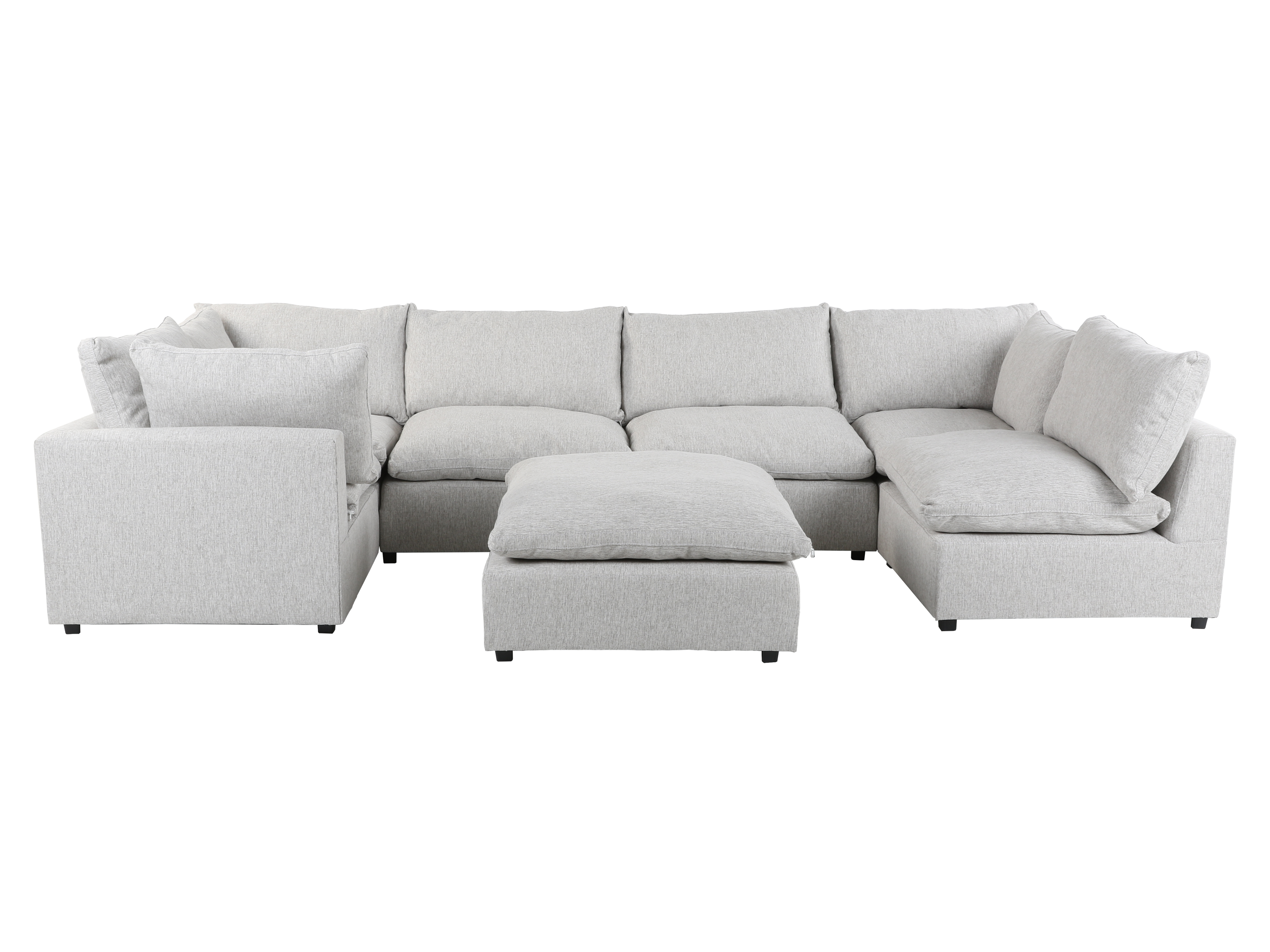 Cloud 7 Piece Modular Sectional - 3 Corners + 3 Armless chairs + 1 Ottoman