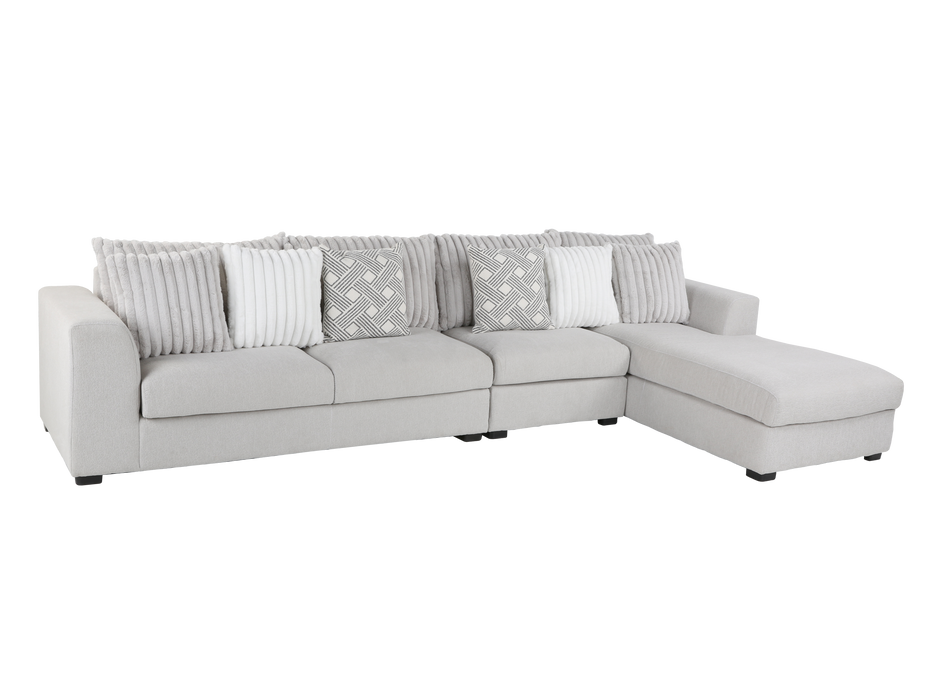 3 Piece Monaco Right Arm Facing Chaise - AIREA SILVER