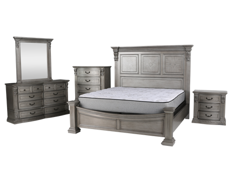 Grand-Platinum 6 PIECE KING BEDROOM SET by Mollai Collections | Bel Furniture