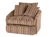 Contemporary Brown Geometric Pattern Fabric Swivel Chair