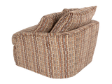 Contemporary Brown Geometric Pattern Fabric Swivel Chair