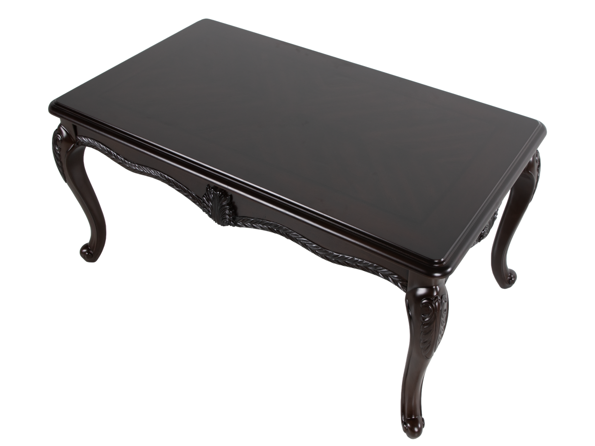 Dark Brown Traditional 3-Piece Coffee Table Set with Wooden Tops