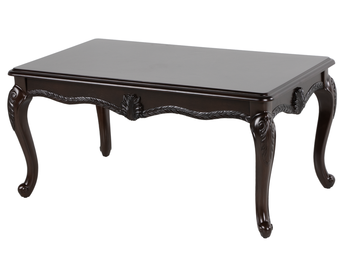 Dark Brown Traditional 3-Piece Coffee Table Set with Wooden Tops