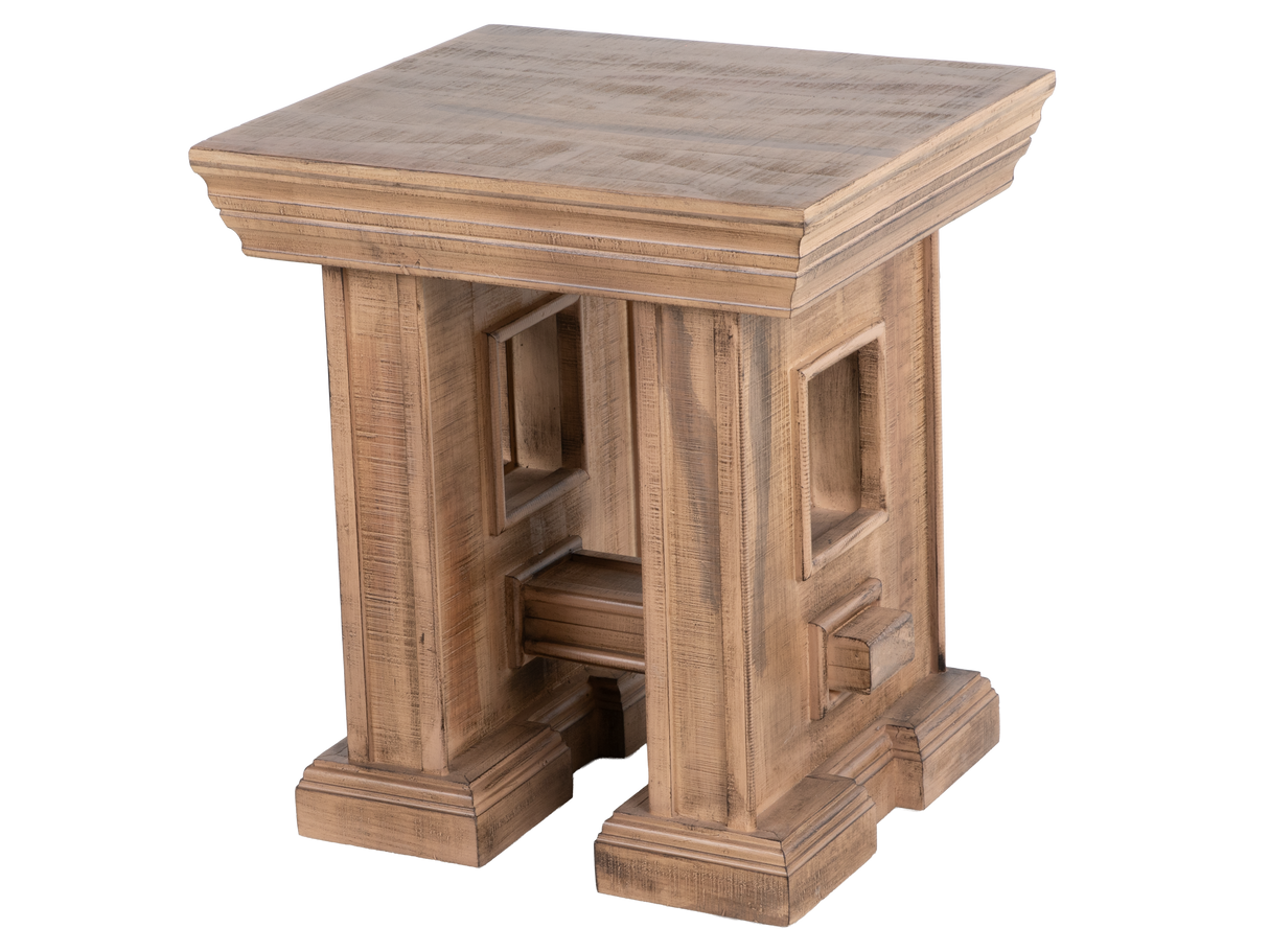 Rustic Brown Farmhouse 3-Piece Coffee Table Set with Pedestal Design
