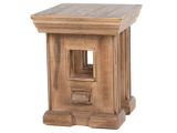 Rustic Brown Farmhouse 3-Piece Coffee Table Set with Pedestal Design