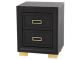 Glam Black Velvet & Gold 6-Piece Bedroom Set