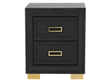 Glam Black Velvet & Gold 6-Piece Bedroom Set