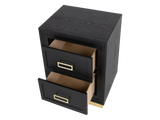Glam Black Velvet & Gold 6-Piece Bedroom Set