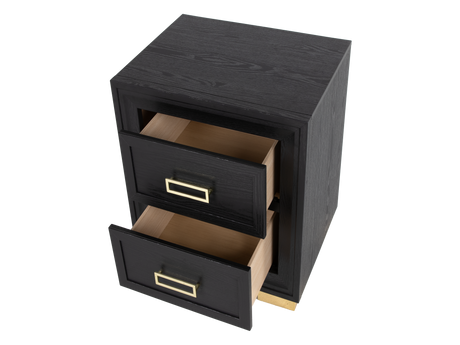 Glam Black Velvet & Gold 6-Piece Bedroom Set - view 9