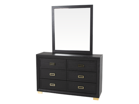 Glam Black Velvet & Gold 6-Piece Bedroom Set - view 4