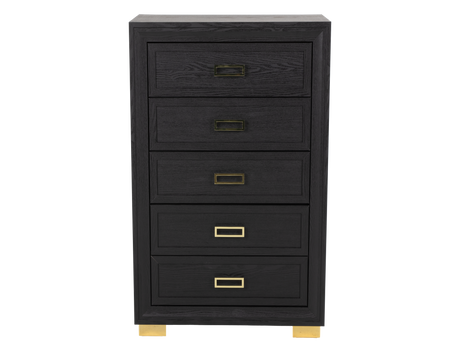 Glam Black 5-Drawer Chest with Gold Accents - view 3