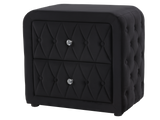 Black Velvet 2-Drawer Nightstand