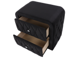 Black Velvet 2-Drawer Nightstand