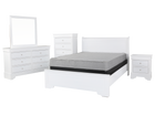6-Piece White Bedroom Set with Dresser, Mirror, and Nightstand