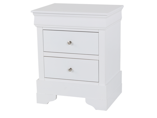 Modern White 2-Drawer Nightstand