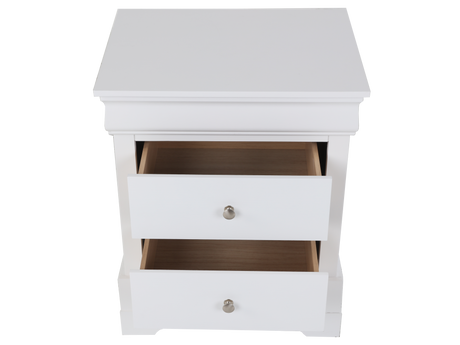 Modern White 2-Drawer Nightstand
