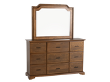 6-Piece Bedroom Set with LED Lighting, Button-Tufted Upholstered Storage Bed, Dresser, Mirror & Nightstand — Light Oak Finish