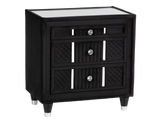 Velvet Black Glam 6-Piece Bedroom Set with LED Bed, Fireplace Dresser, Mirror & Nightstand