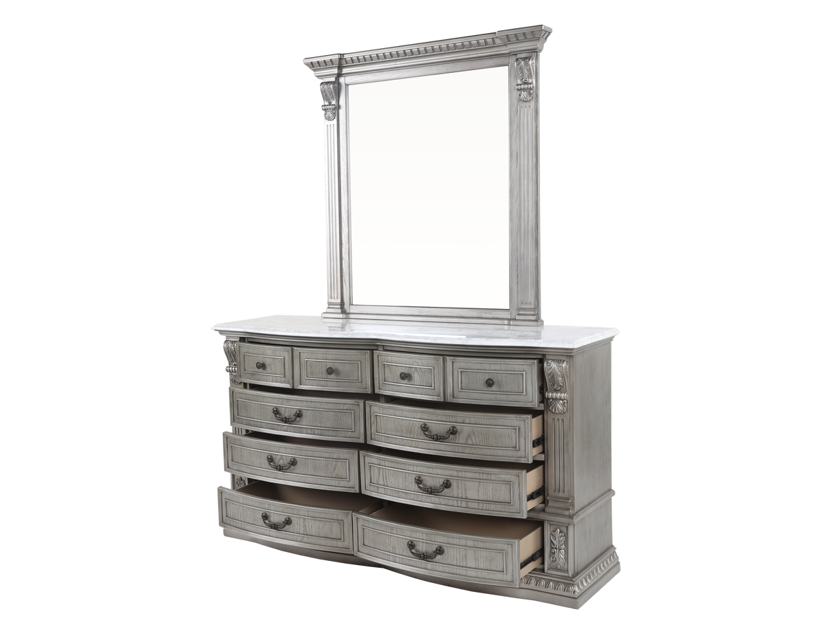 Grand-Platinum 6 PIECE QUEEN BEDROOM SET by Mollai Collections | Bel Furniture