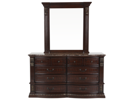 Grand-Cherry 6 Piece Queen Bedroom Set by Mollai Collections | Bel Furniture