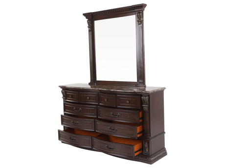Grand-Cherry 6 Piece Queen Bedroom Set by Mollai Collections | Bel Furniture